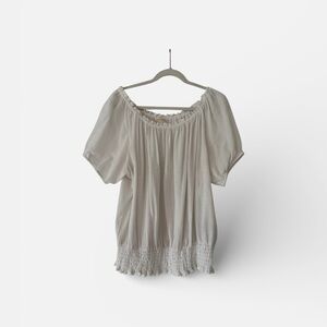 MICHAEL Michael Kors Off-White Gathered Blouse